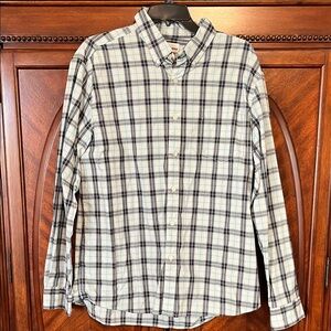 Sonoma Men's Casual Plaid Shirt - Navy Blue, Teal and White